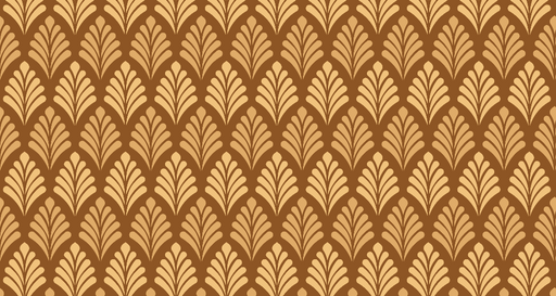 Papier peint Art déco Feuilles Abstraites Marron et Beige