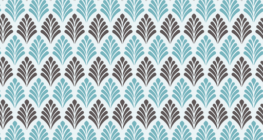 Papier peint feuillage géométrique Bleu et Noir