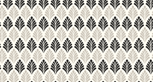 Papier peint art déco Motif noir et blanc