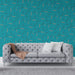 Papier peint turquoise avec motifs abstraits pour salon moderne et élégant