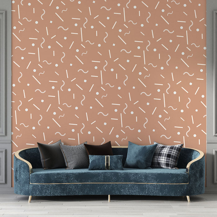 Papier peint abstrait | Motif beige contemporain