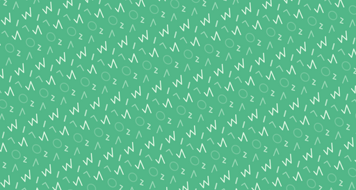 Papier peint géométrique Lettres et symboles blancs sur vert