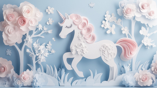 Papier peint licorne Design féérique et floral
