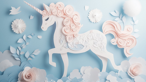 Papier peint licorne Décoration féérique en papier