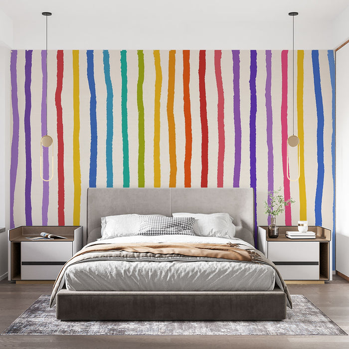 Papier peint rayures | Couleurs vibrantes