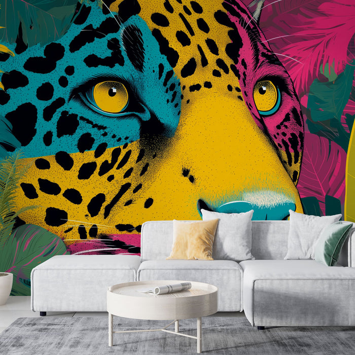 Papier peint léopard | Art sauvage et coloré
