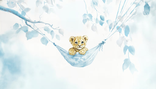 Papier peint lionceau Douceur et charme dans les tons pastel