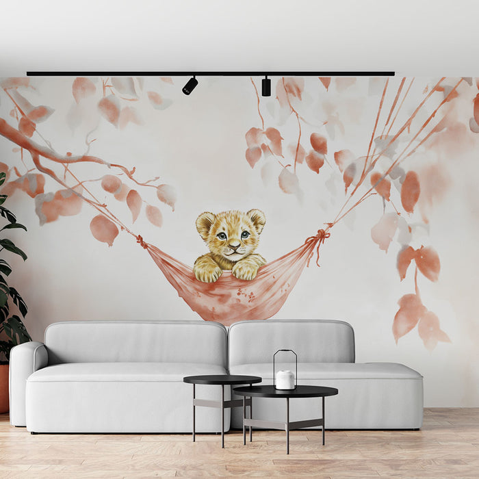 Papier peint lionceau | Douceur et aventure