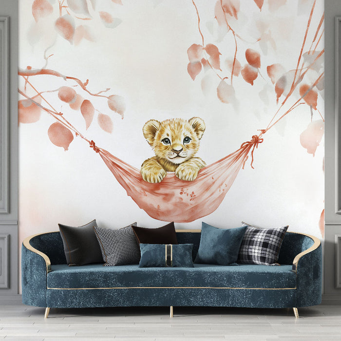 Papier peint lionceau | Douceur et charme enfantin