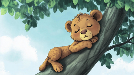 Papier peint lionceau Illustration mignonne et apaisante