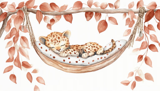 Papier peint animalier Petit léopard endormi