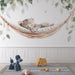 Papier peint chambre enfant avec motif léopard endormi sur hamac et feuillage vert
