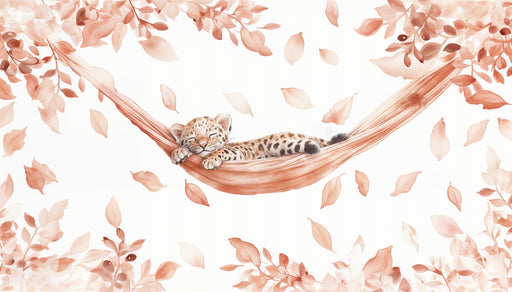 Papier peint jungle Petit félin endormi