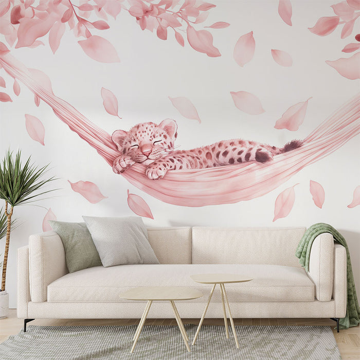 Papier peint léopard rose | Décoration murale de rêve