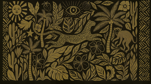 Papier peint jungle dorée Design exotique et mystérieux