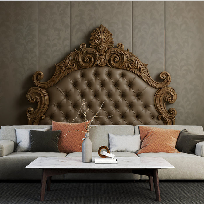 Papier peint classique | Design élégant avec tête de lit sculptée