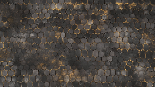 Papier peint alvéolé Moderne et élégant en noir et doré