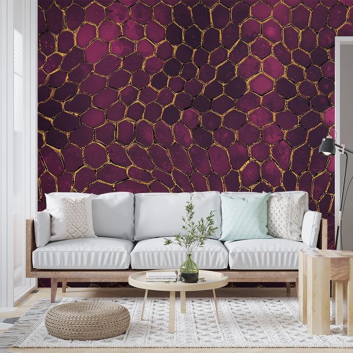 Papier peint mosaïque | Violet et Or