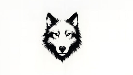 Papier peint loup Design artistique en noir et blanc