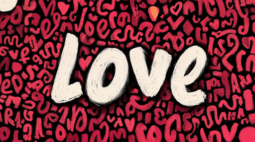 Papier peint amour Lettrage artistique