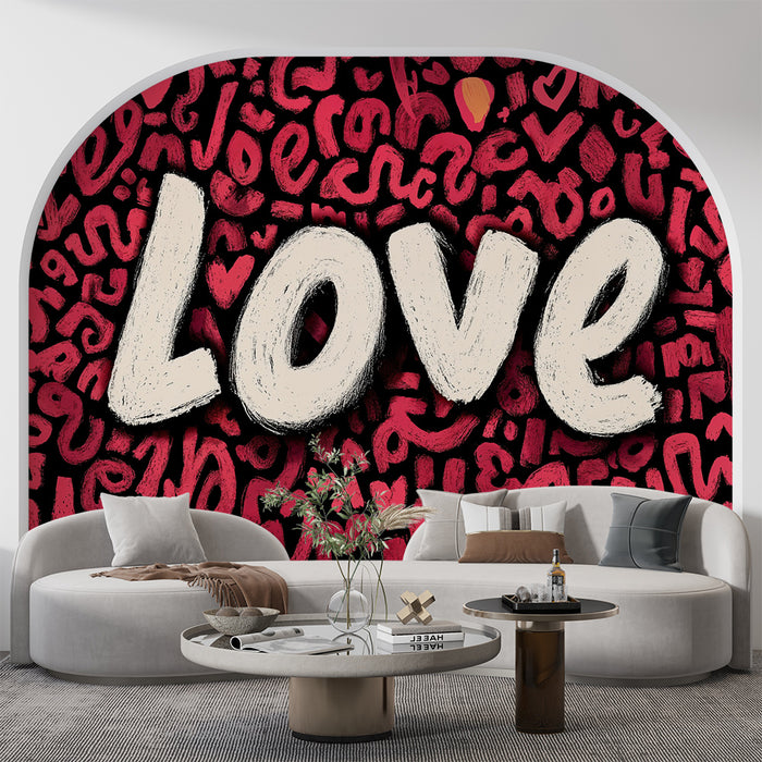 Papier peint amour | Lettrage artistique