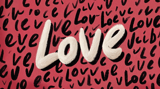 Papier peint amour Design artistique sur fond rouge