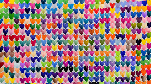 Papier peint cœurs Palette arc-en-ciel