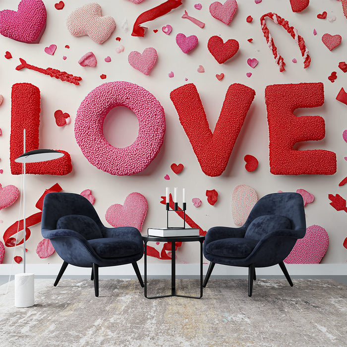 Papier peint amour | Design romantique et coloré
