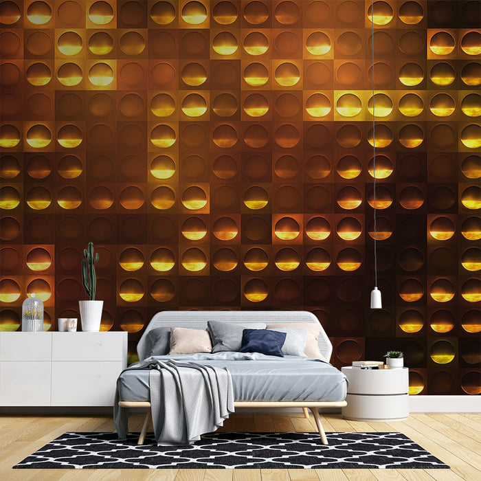 Papier peint géométrique | Design rétro luminescent