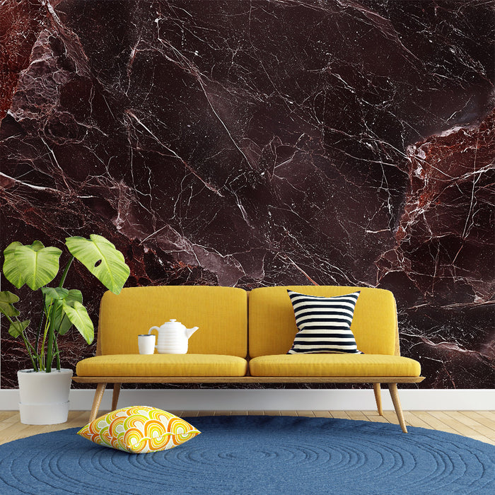 Papier peint marbre rouge | Élégance raffinée pour votre intérieur