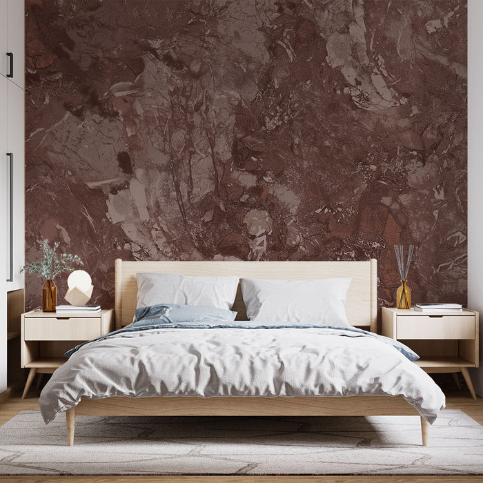 Papier peint marbre rouge | Élégance naturelle et texture luxueuse