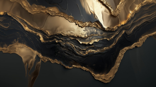 Papier peint abstrait Texture dorée et noire élégante