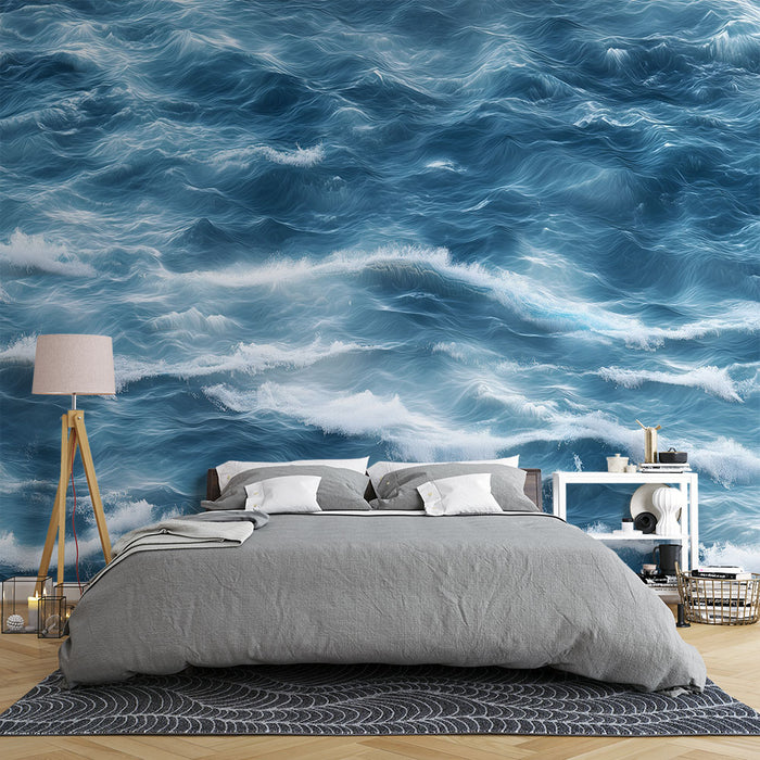 Papier peint océan | Motif de vagues marines