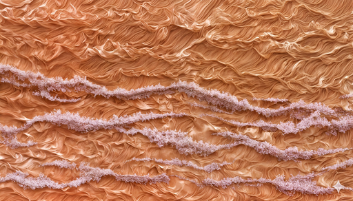 Papier peint onirique Vagues et Fleurs Roses