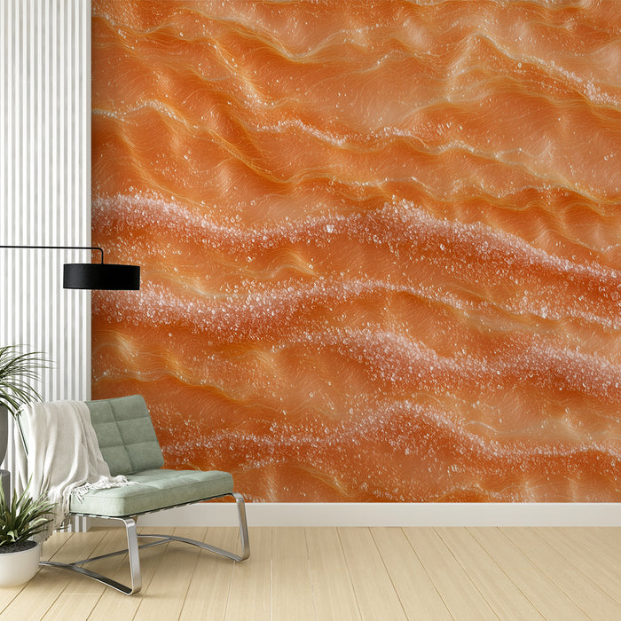 Papier peint texture saumon | Vagues délicates