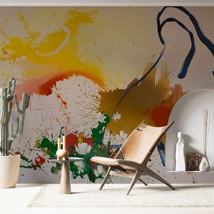 Papier peint abstrait | Éclats de couleurs et formes dynamiques