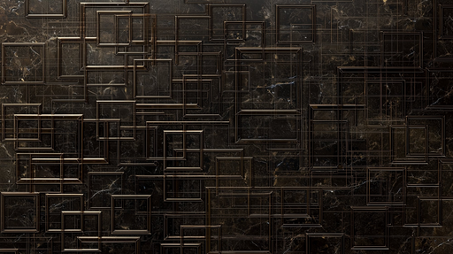Papier peint géométrique Design moderne en bronze et noir