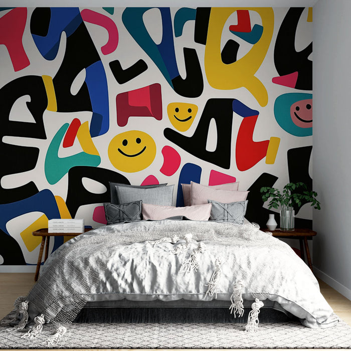 Papier peint graffiti abstrait | Motifs colorés et joyeux