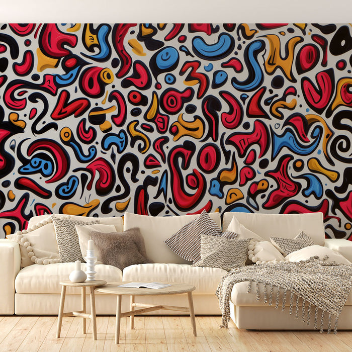 Papier peint abstrait | Formes géométriques colorées