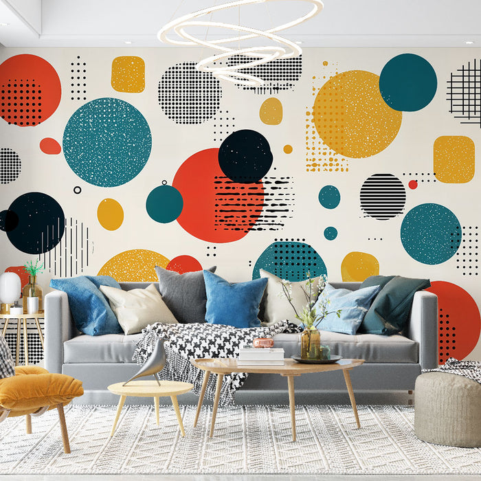 Papier peint abstrait | Motifs géométriques colorés