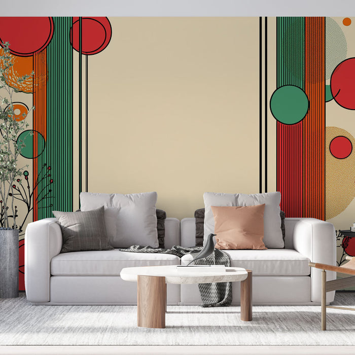 Papier peint géométrique | Design abstrait multicolore