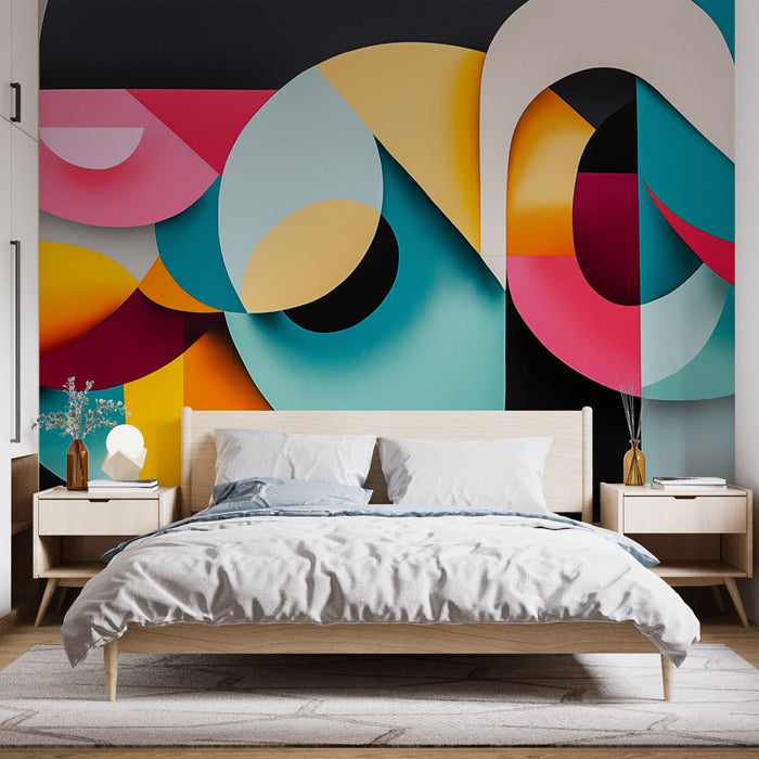 Papier peint abstrait | Design géométrique multicolore