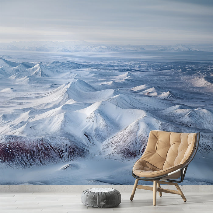 Papier peint montagnes enneigées | Paysage hivernal majestueux