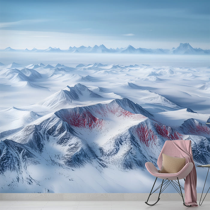 Papier peint montagne enneigée | Paysage hivernal majestueux