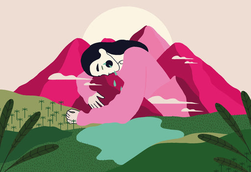Papier peint surréaliste Illustration émotionnelle de montagne