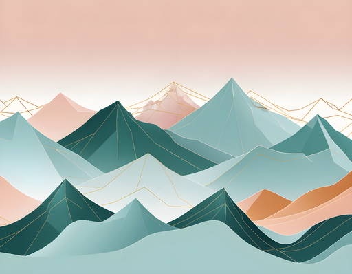 Papier peint montagnes Design géométrique pastel
