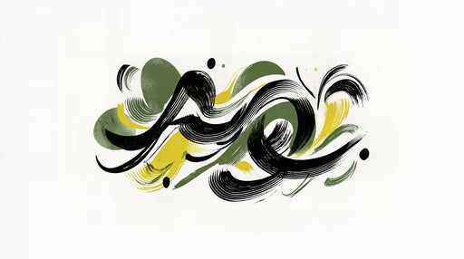 Papier peint abstrait Motifs vert et noir