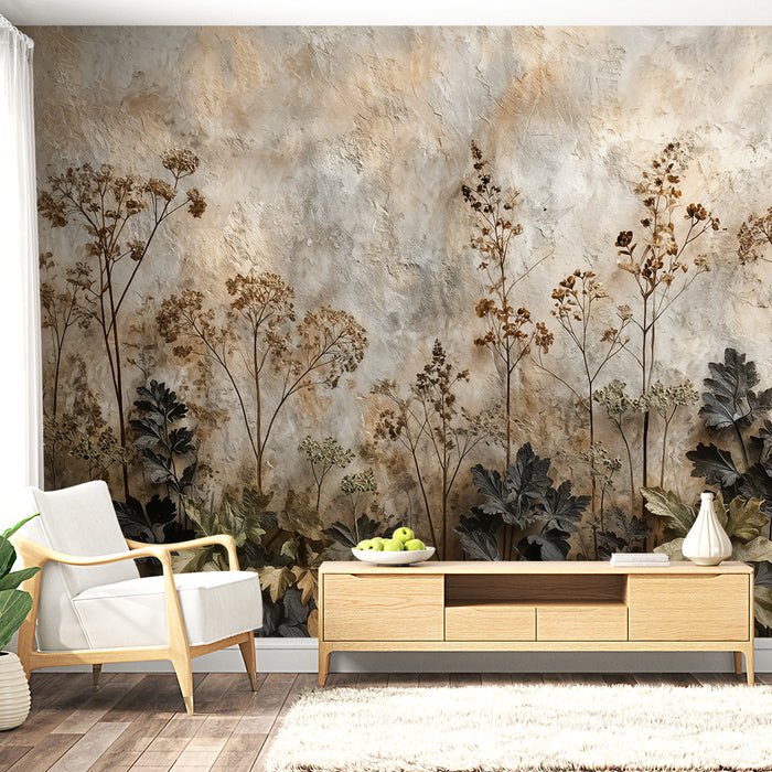 Papier peint botanique | Élégance florale en tons naturels