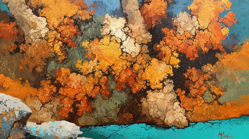 Papier peint abstrait Explosion de couleurs automnales