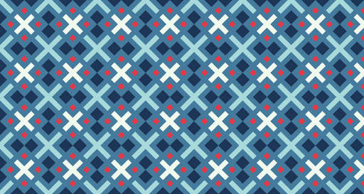 Papier peint géométrique Motif croisé bleu et rouge